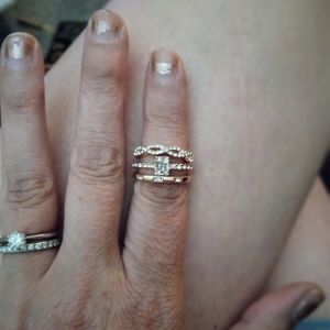 3 piece Rose Gold Ring Set 7